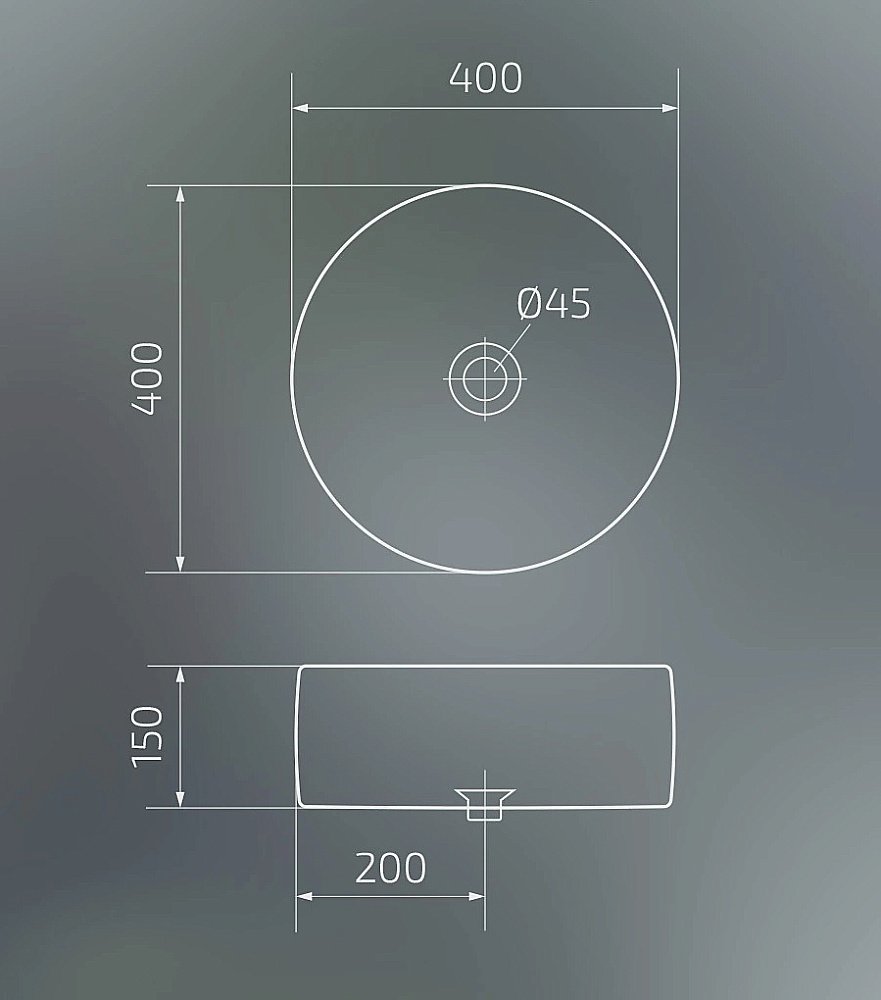 Раковина накладная Gid Esfera 40 N9011 51105 белая купить в интернет-магазине Sanbest