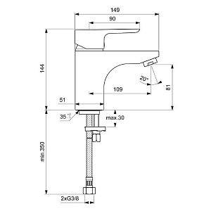 Смеситель для раковины Ideal Standard Ceraplan III B0705AA купить в интернет-магазине сантехники Sanbest