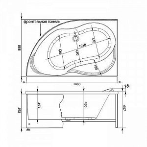 Акриловая ванна Aquanet Graciosa 150x90 с к/с купить в интернет-магазине Sanbest