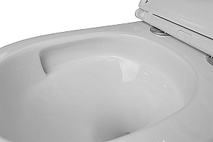 Унитаз подвесной Azario Grado AZ-0046-UQ3 белый, безободковый, с крышкой микролифт, слив торнадо купить в интернет-магазине Sanbest