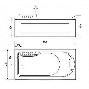 Ванна акриловая Gemy Enjoy Yoursel G9006-1.7 B 172x77 белая с гидромассажем купить в интернет-магазине Sanbest