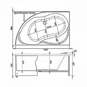 Акриловая ванна Aquanet Graciosa 150x90 с к/с купить в интернет-магазине Sanbest