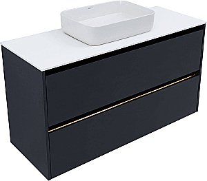 Тумба с раковиной Allen Brau Activity 120 1.34007.AM антрацит матовый/черный брашированный для ванной в интернет-магазине Sanbest