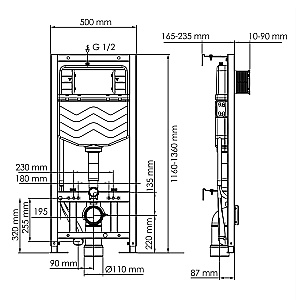 Система инсталляции для унитаза WasserKraft Aller 10TLT.010.ME.GR02 купить в интернет-магазине сантехники Sanbest