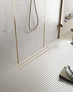 Душевой лоток TIMO Drain System 700 Plate DS230207/17 под плитку, золото матовое купить в интернет-магазине Sanbest