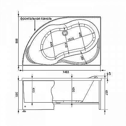 Акриловая ванна Aquanet Graciosa 150x90 с к/с купить в интернет-магазине Sanbest