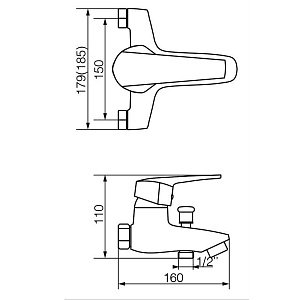 Смеситель для ванны Veragio Enlar VR.ENL-5301.CR купить в интернет-магазине сантехники Sanbest