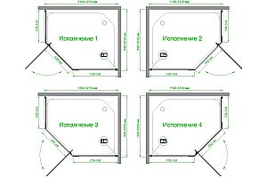 Душевой уголок Royal Bath TR RB1210TR-T-BL 100х120 прозрачное стекло/профиль черный купить в интернет-магазине Sanbest