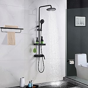 Душевая система Orans Комфорт OLS-7558 черная матовая купить в интернет-магазине сантехники Sanbest