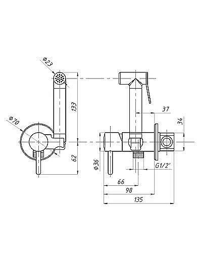 Гигиенический душ ALMAes Benito AL-859-01 купить в интернет-магазине сантехники Sanbest