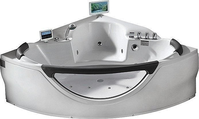 Ванна акриловая Gemy Glass Panel G9025 II O 155х155 белая с гидромассажем купить в интернет-магазине Sanbest