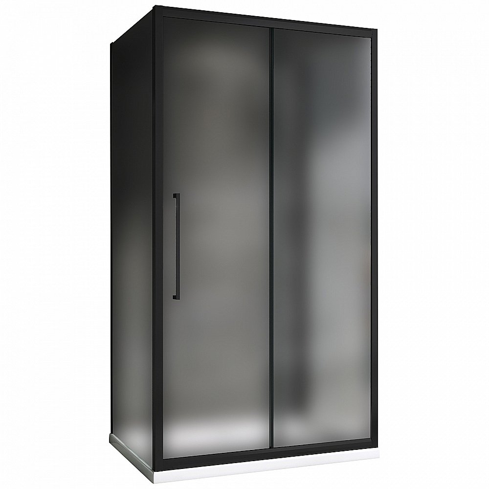 Душевой уголок Abber Schwarzer Diamant AG30110BMH-S80BM-S80BM 110х80 стекло матовое/профиль черный купить в интернет-магазине Sanbest