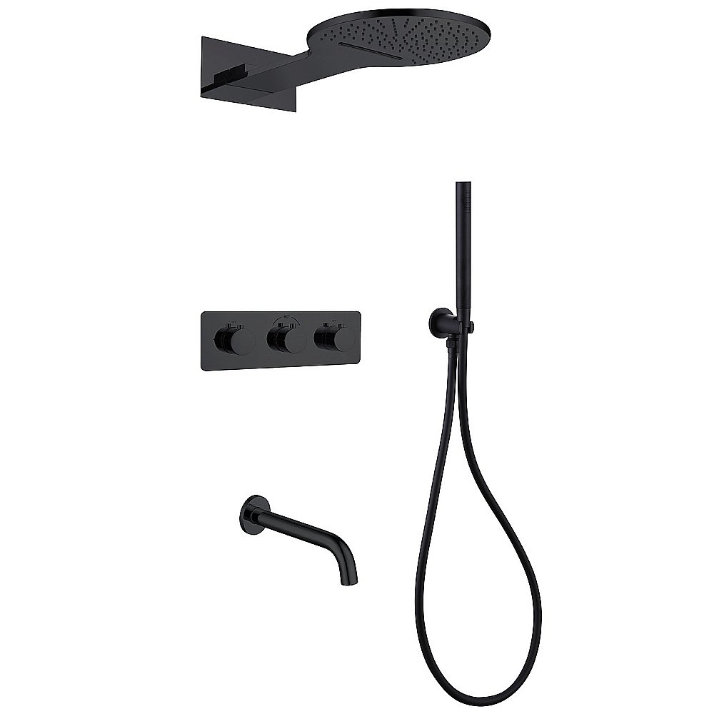 Душевая система ABBER Wasser Kreis AF8150B  черная матовая купить в интернет-магазине сантехники Sanbest