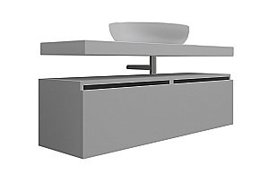 Тумба с раковиной и столешницей Armadi Art Flat 80 белый глянец для ванной в интернет-магазине Sanbest