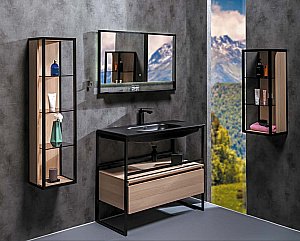 Тумба с раковиной Armadi Art Loft 100 светлое дерево для ванной в интернет-магазине Sanbest