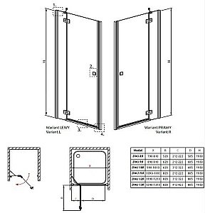 Душевая дверь Radaway Almatea DWJ 120 стекло прозрачное/профиль хром купить в интернет-магазине Sanbest