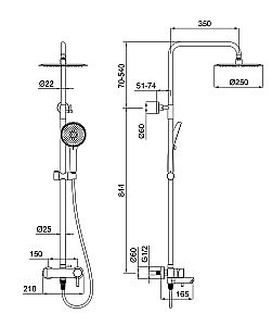 Душевая система WONZON & WOGHAND SOLO WW-739032-CR хром купить в интернет-магазине сантехники Sanbest