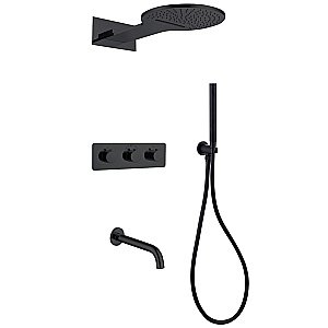 Душевая система ABBER Wasser Kreis AF8150B  черная матовая купить в интернет-магазине сантехники Sanbest
