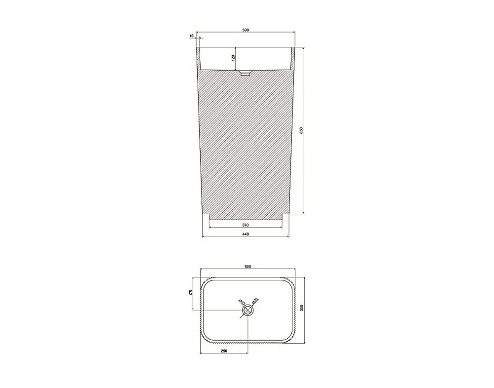 Раковина напольная NT Bagno Eccolo 50 NT702 белая матовая купить в интернет-магазине Sanbest
