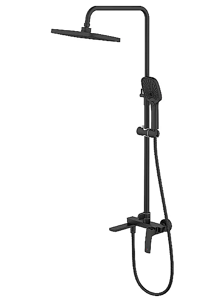 Душевая система Azario Conda AZ-K2411B черная матовая купить в интернет-магазине сантехники Sanbest