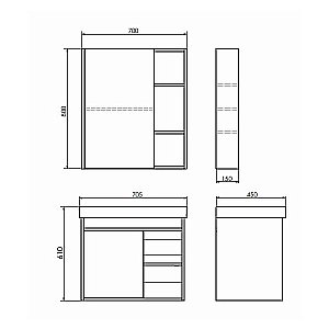 Зеркальный шкаф Comforty Вена 00-00009272 70 дуб дымчатый купить в интернет-магазине сантехники Sanbest