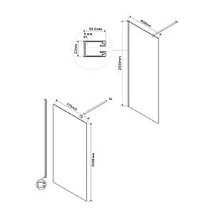 Душевая перегородка Vincea Walk-In VSW-1H800CLG 80 купить в интернет-магазине Sanbest
