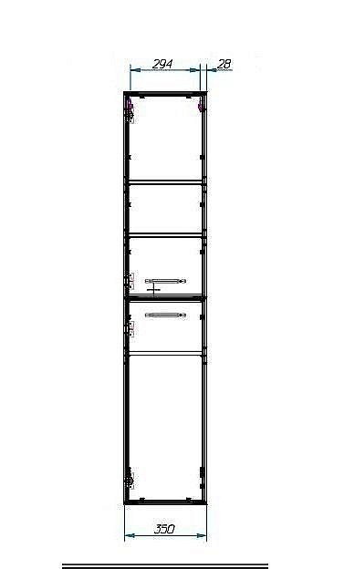 Шкаф-пенал подвесной Эстет Vegas 35 для ванной в интернет-магазине сантехники Sanbest