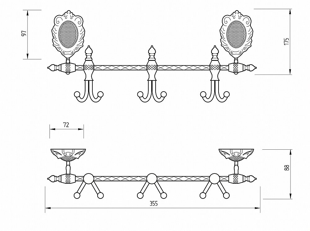 Крючок Migliore Сleopatra ML.CLE-60.739.BR бронза купить в интернет-магазине сантехники Sanbest