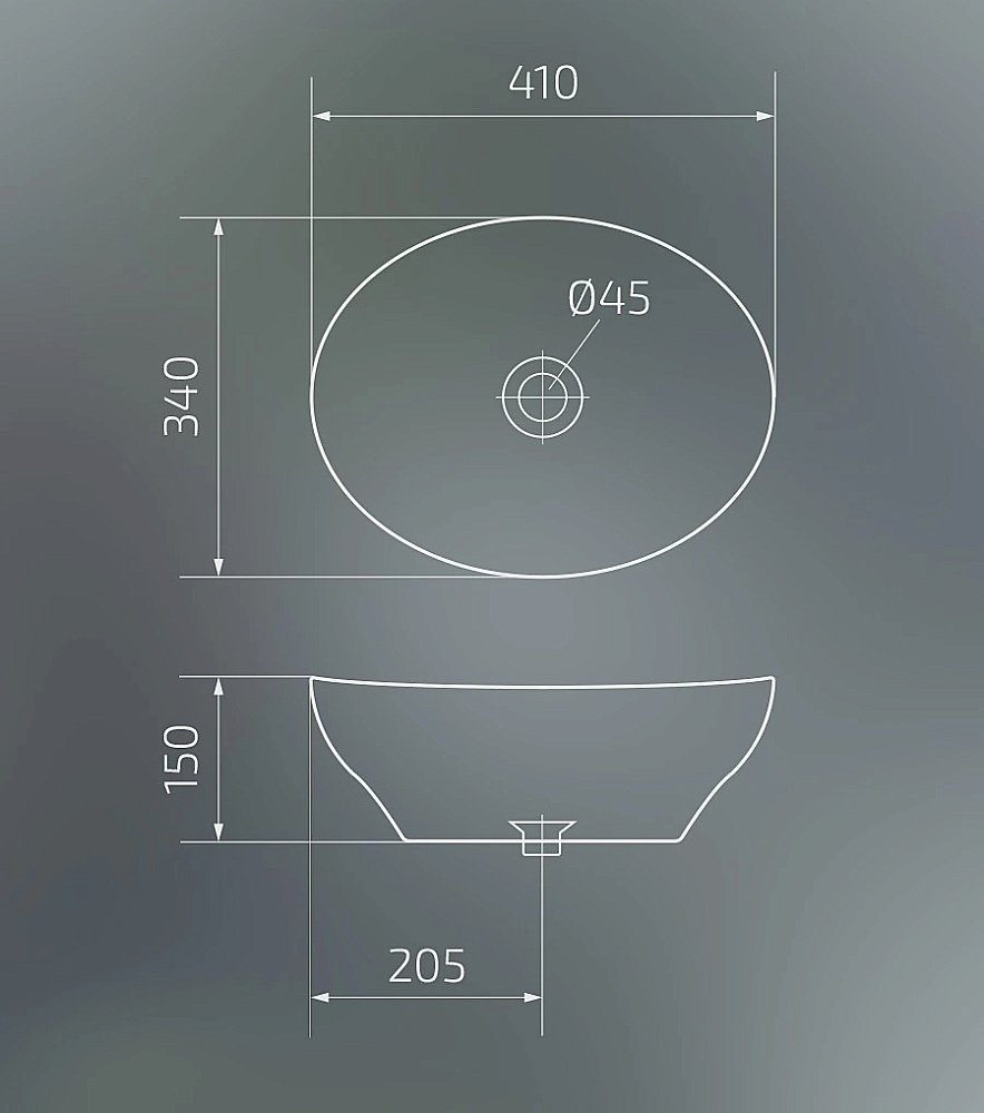 Раковина накладная Gid Lago 41 Mnc331 54430 серая купить в интернет-магазине Sanbest