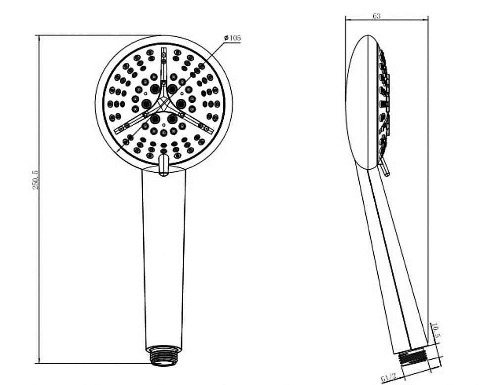 Душевая лейка Koller Pool SH0536 купить в интернет-магазине сантехники Sanbest