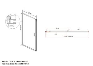 Душевая дверь Vincea GARDA VDS-1G 105 хром/шиншилла купить в интернет-магазине Sanbest