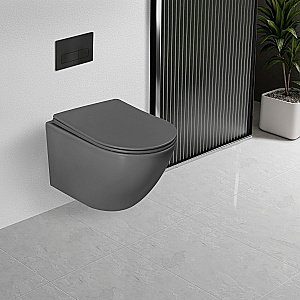 Унитаз подвесной Vincea Globo VT1-14TMA антрацит матовый, с крышкой микролифт, слив-торнадо купить в интернет-магазине Sanbest