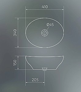 Раковина накладная Gid Lago 41 Mnc331 54430 серая купить в интернет-магазине Sanbest