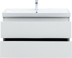Тумба с раковиной Aquanet Альтера 337157 100 белый матовый для ванной в интернет-магазине Sanbest