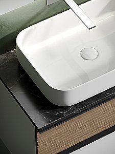 Тумба с раковиной Sancos DELTA 80 со столешницей, дуб светлый/белая для ванной в интернет-магазине Sanbest