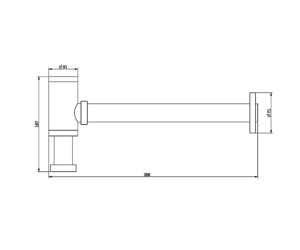 Сифон для раковины Bronze De Luxe SCANDI 201B черный матовый купить в интернет-магазине сантехники Sanbest
