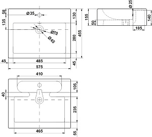 Раковина Melana 7005A 7005A-805 белая купить в интернет-магазине Sanbest