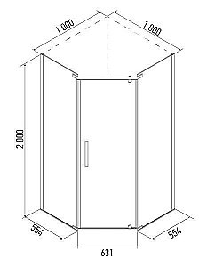 Душевой уголок Erlit Comfort ER 10109V 90x90 купить в интернет-магазине Sanbest