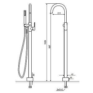 Смеситель для ванны Excellent  Clever 4157 хром купить в интернет-магазине сантехники Sanbest