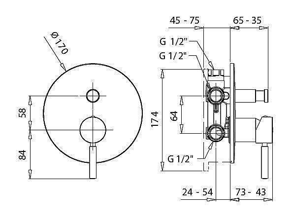 Смеситель для душа Migliore Fortis Black 30464 купить в интернет-магазине сантехники Sanbest