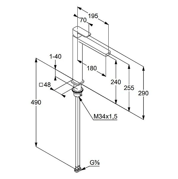 Смеситель для раковины Kludi Renon 422983975 черный матовый купить в интернет-магазине сантехники Sanbest