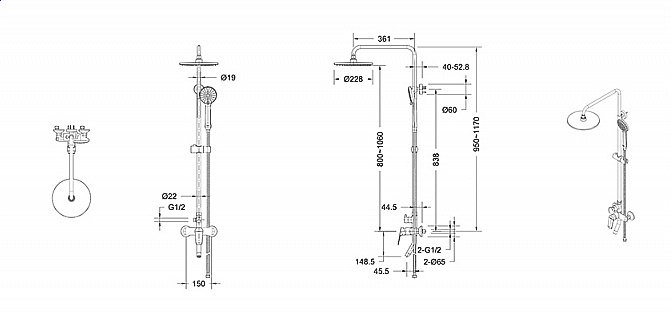 Душевая система Bravat Rhein F6429564CP-A-ENG купить в интернет-магазине сантехники Sanbest