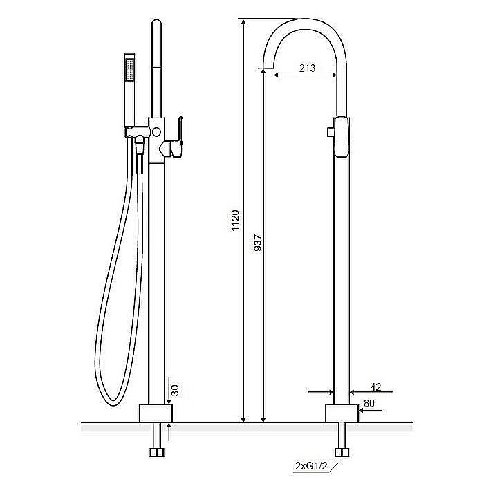 Смеситель для ванны Excellent  Clever 4157 хром купить в интернет-магазине сантехники Sanbest