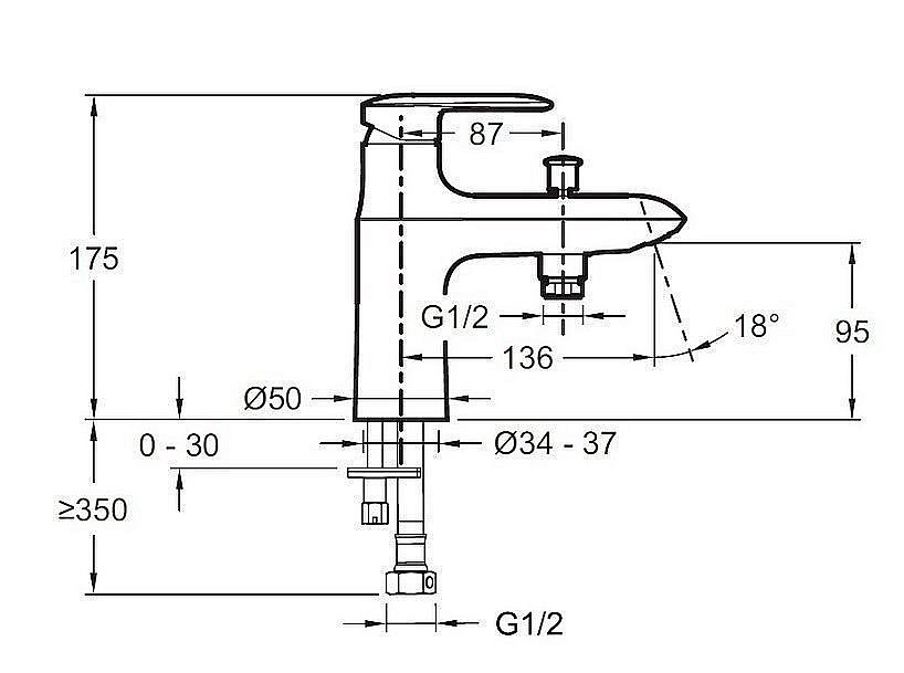 Смеситель для ванны Jacob Delafon KUMIN E99458-CP купить в интернет-магазине сантехники Sanbest