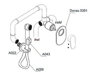Гигиенический душ WasserKRAFT Donau A11056 купить в интернет-магазине сантехники Sanbest