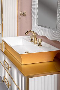 Столешница Armadi Art 100 прямая стекло золото для ванной в интернет-магазине сантехники Sanbest