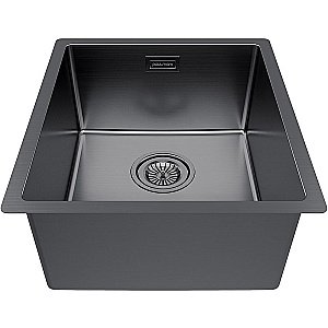 Кухонная мойка Paulmark Lassan 38 LA38-GM вороненая сталь купить в интернет-магазине сантехники Sanbest