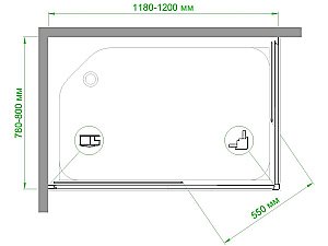 Душевой уголок Royal Bath RB8120HPD-C-BL 120х80 матовый купить в интернет-магазине Sanbest