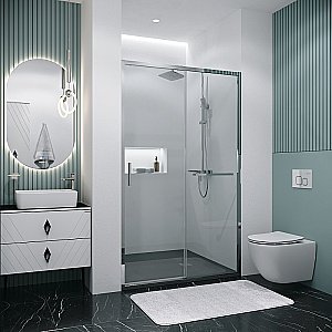 Душевая дверь Grossman Style 100 100.K33.05.100.10.00 стекло прозрачное/профиль хром купить в интернет-магазине Sanbest