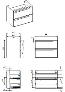 Тумба с раковиной LA FENICE Elba Grigio TWIN 100 серая для ванной в интернет-магазине Sanbest